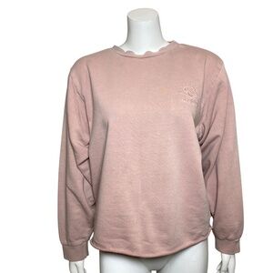 Rip Curl Sweatshirt Womens Size S Long Sleeve Rolled Hem 100% Cotton Pink